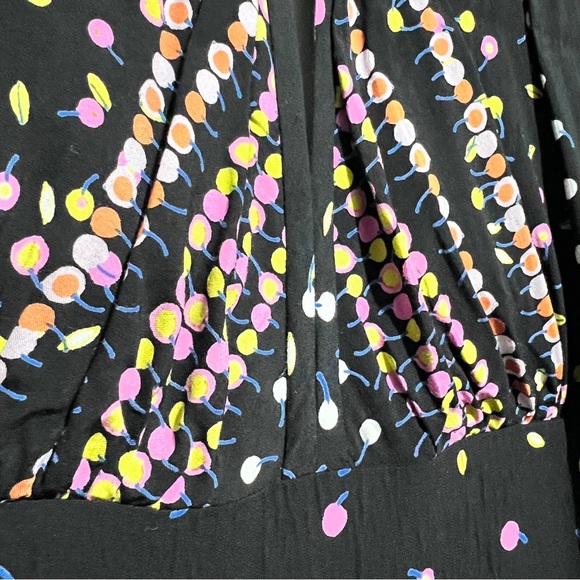 $128 FREE PEOPLE BLACK PRINTED LONG SLEEVE CORYN MINI DRESS Sz 4  :W07: - Picture 11 of 14